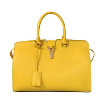 YSL cabas chyc medium bag calfskin leather 8837 yellow